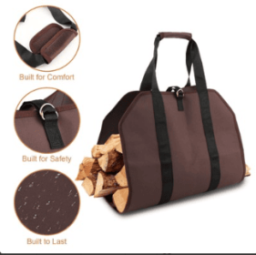 Firewood Carrier Log Tote Wood Basket Handbag With Handles Wood Carrying Bag For