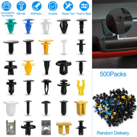 500Packs Bumper Fastener Rivets 30 Kinds Bumper Push