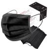 Respir-Shield��� 100PCS - 3 PLY Black Non-Medical Disposable Face Masks;  Comfortable Elastic Ear loops Face Masks;  Breathable for Daily Protection A
