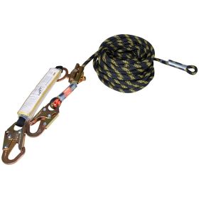 VEVOR Vertical Lifeline Assembly, 0.55'' x 100' Fall Protection Rope with 30 KN Breaking Tension, Polyester Roofing Rope with Steel Snap Hooks