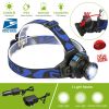 25000 LM Headlamp LED Tactical Headlight Zoomable Flashlight Torch w/Charges Camping