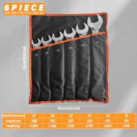 Set Of 6 Large Open-end Wrenches, 27-41mm