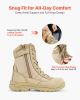 Men's Military Tactical Boots 8 Inch Sand-color Side Zipper US Size 12