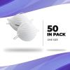 Dust and Particle Masks. Pack of 50 Disposable Respirator with Elastic Strap Dust and Filter Safety Masks for Non-Toxic Dust, Pollen, Danger, sawdust