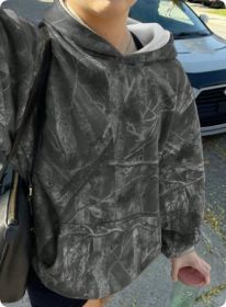 Hoodie Hot Sale Long Sleeve Jungle Maple Leaf Branches (Option: Grey-L)