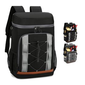 Cooler Backpack 36 Can Leakproof Insulated Cooler Backpack with 25L/6.6Gal for Picnic Camping Beach Hiking Fishing Travel (Option: CoolerBackpackBlack)
