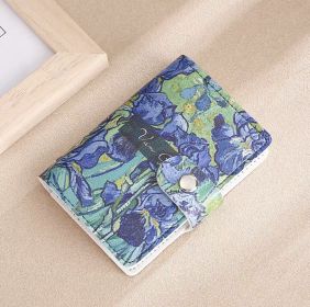 Flower Anime  Anti-degaussing Multiple Card Slots Bank  Document Package Large Capacity Card Holder (Option: Flower de luce)