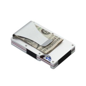 Carbon Fiber Wallet Aluminum Alloy Bank Card Holder (Option: Silver1pcs)