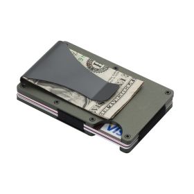 Carbon Fiber Wallet Aluminum Alloy Bank Card Holder (Option: Army green1pcs)