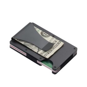 Carbon Fiber Wallet Aluminum Alloy Bank Card Holder (Option: Black1pcs)