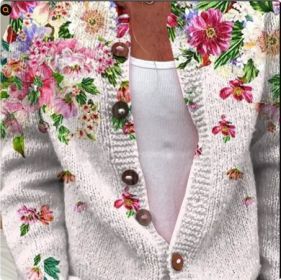 3D Digital Printing Cardigan Knitted Coat (Option: Style1-5XL)