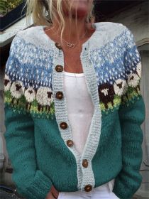 3D Digital Printing Cardigan Knitted Coat (Option: Style2-5XL)