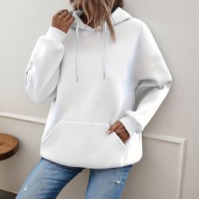 Women's Loose And Fashionable Casual Hoodie (Option: White-L)