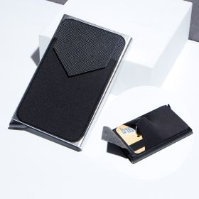 Metal Card Strap Lycra Cloth Anti-theft Swiping Aluminum Alloy Credit Card Box Business Card Case Multi Card Holder (Option: Silver-Average Size)