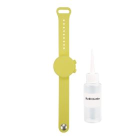 Outdooor Silicone Wristband Hand Sanitizer Disinfectant Bracelet (Color: Yellow)