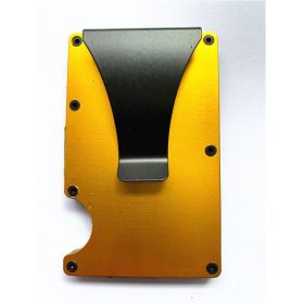 Carbon Fiber Wallet Aluminum Alloy Bank Card Holder (Option: All aluminum gold)