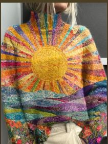 Printed Autumn And Winter New High Neck Long Sleeve Sweaters Women's Clothing (Option: Dark Black Line E127-XXS)