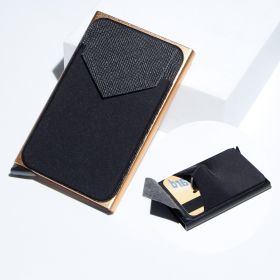 Metal Card Strap Lycra Cloth Anti-theft Swiping Aluminum Alloy Credit Card Box Business Card Case Multi Card Holder (Option: Gold-Average Size)