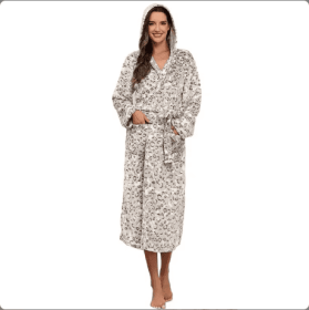 Local Stock Plush Oversize Winter Soft Warm Long Flannel Bathrobe With Hooded Women Thick Night Fleece Bath Robes Dressing (Option: Hooded light brown-S)
