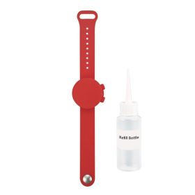 Outdooor Silicone Wristband Hand Sanitizer Disinfectant Bracelet (Color: Red)