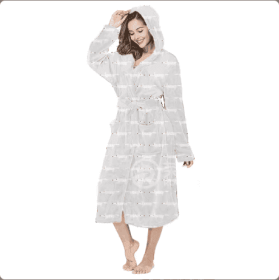 Local Stock Plush Oversize Winter Soft Warm Long Flannel Bathrobe With Hooded Women Thick Night Fleece Bath Robes Dressing (Option: Fox grey-S)