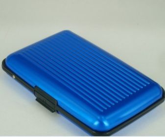 Aluminum Alloy Credit Card Bag, Business Card Holder Card (Color: Blue)