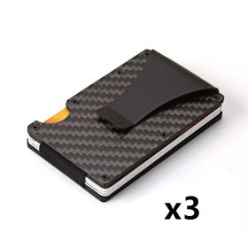 Carbon Fiber Wallet Aluminum Alloy Bank Card Holder (Option: Carbon fiber black3pcs)