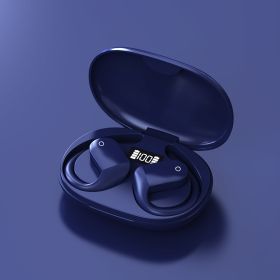 Open Ear Bluetooth, Wireless Headphones Sport Over Earphones Built-in Mic With Ear Hooks  Case Ergonomic  For Running Fitness (Color: Blue)