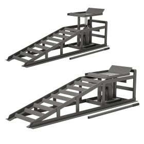 2 Pack Hydraulic Car Ramps 5T 11000lbs Low Profile Car Lift Service Ramps Truck Trailer Garage,Height Hydraulic Vehicle Ramps (Option: Gray)