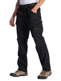 Mens Ripstop Cargo Work Pants with 13 Pockets Tactical Water Resistant Breathable Hiking Construction Pants (Color: 34X34)