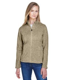 Ladies' Bristol Full-Zip Sweater Fleece Jacket - GREY HEATHER - XS (Color: KHAKI HEATHER, size: L)