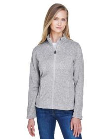 Ladies' Bristol Full-Zip Sweater Fleece Jacket - GREY HEATHER - XS (Color: GREY HEATHER, size: L)