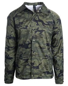 Burnside B9718 Men's Nylon Coaches Jacket (Color: GREEN CAMO, size: 2XL)
