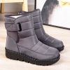 Winter new warm large size women's snow boots Female Velcro waterproof high top shoes couple plus fleece snow boots