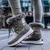Winter new high tube warm large size women's shoes plus velvet snow boots fashion women's boots 36-43