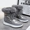 Winter new high tube warm large size women's shoes plus velvet snow boots fashion women's boots 36-43