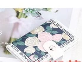 Flower Anime  Anti-degaussing Multiple Card Slots Bank  Document Package Large Capacity Card Holder (Option: Colorful Flowers)